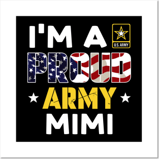 I'm a Proud Army MIMI USA American Flag Family Solider Posters and Art